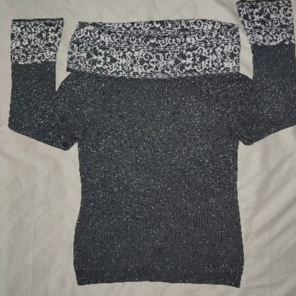 Anne Klein Sweaters - Anne Klein women's off-shoulder Glitter Sweater Sz M